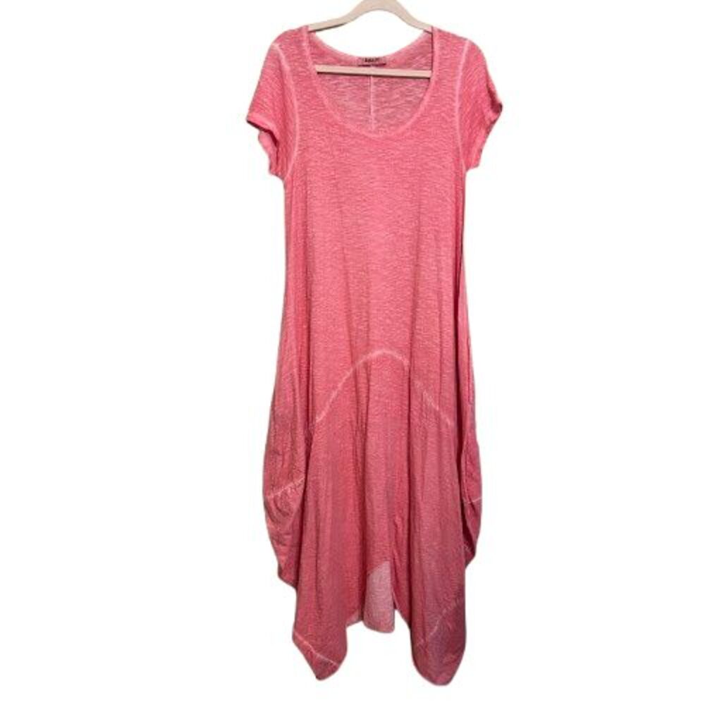 John P Greece Cotton Knit Cocoon Maxi Dress Womens Medium? Pink Beachy Boho